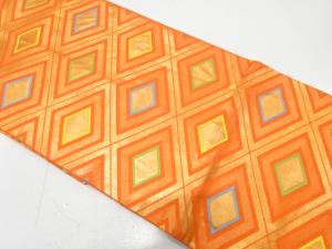 桝屋高尾謹製　重ね菱模様織り出し　名古屋帯